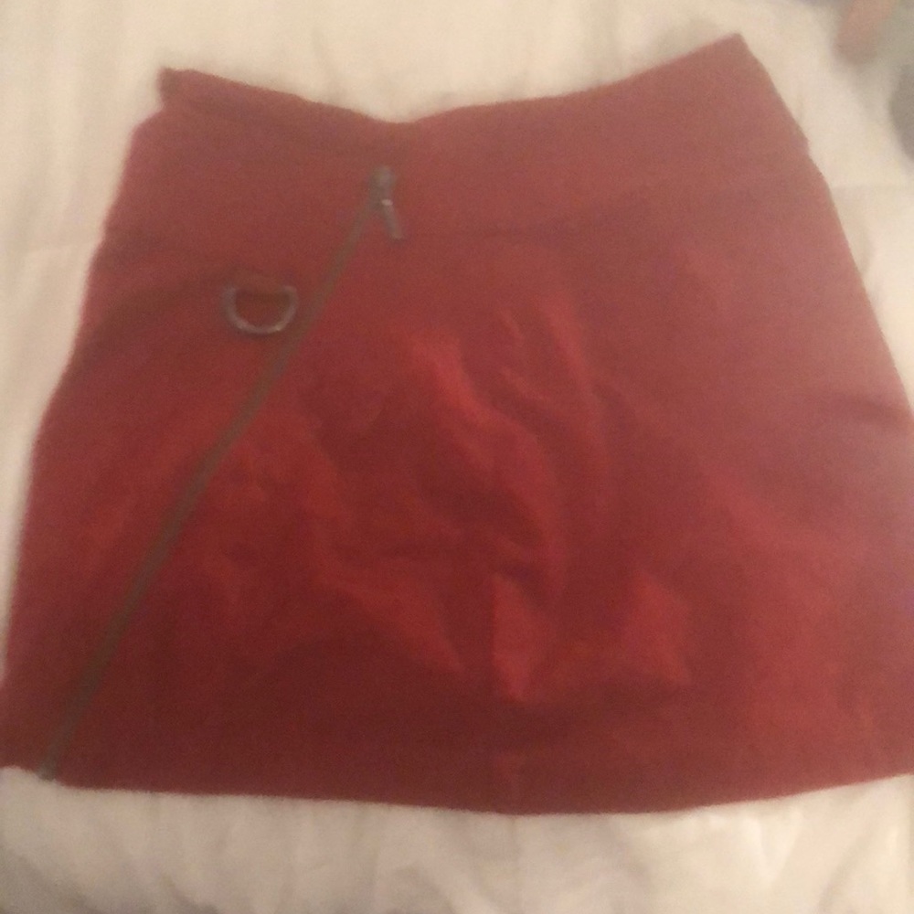 Red mini skirt